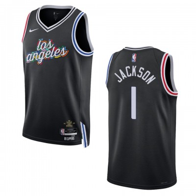 Los Angeles Clippers #1 Reggie Jackson Unisex Nike Black 2022-23 Swingman Jersey - City Edition Men's